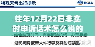 往年12月22日非實(shí)時(shí)申訴話術(shù)解析與觀點(diǎn)探討，申訴技巧與策略分享