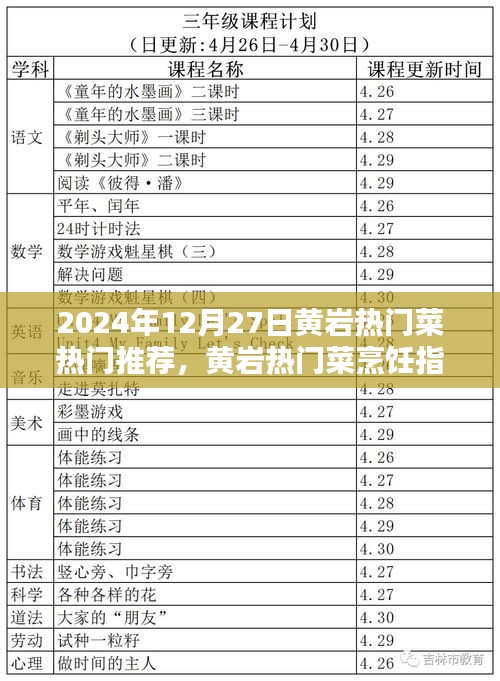 黃巖熱門(mén)菜烹飪指南，掌握2024年熱門(mén)菜品的制作技巧與推薦