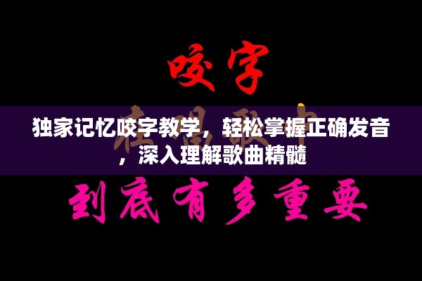 獨家記憶咬字教學，輕松掌握正確發(fā)音，深入理解歌曲精髓