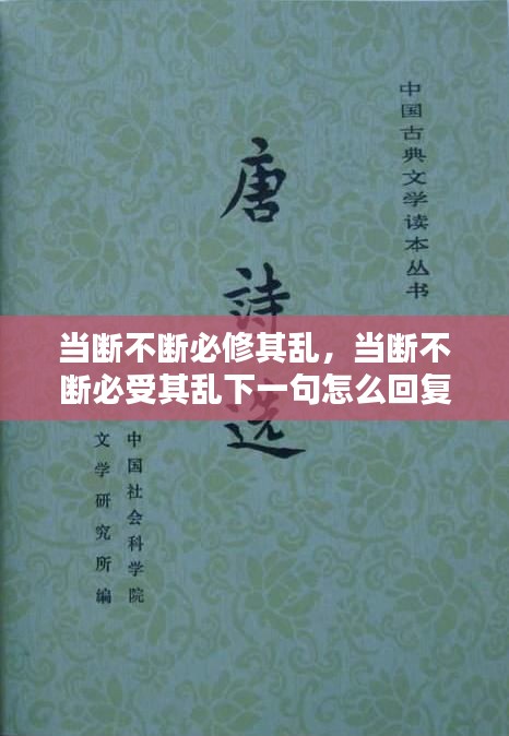 當(dāng)斷不斷必修其亂，當(dāng)斷不斷必受其亂下一句怎么回復(fù) 