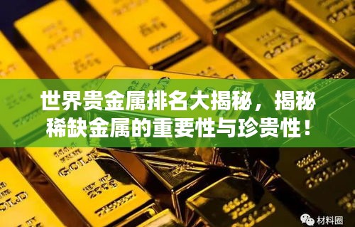 世界貴金屬排名大揭秘，揭秘稀缺金屬的重要性與珍貴性！