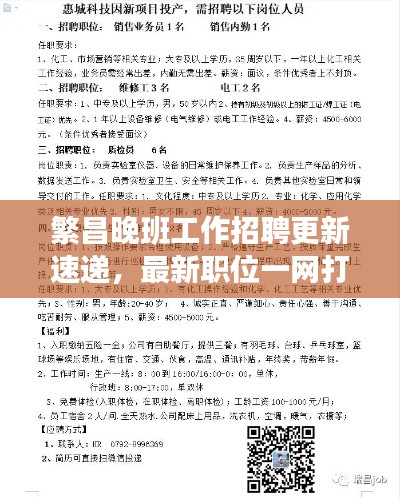 繁昌晚班工作招聘更新速遞，最新職位一網(wǎng)打盡