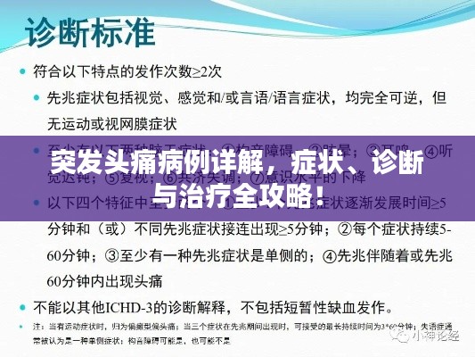 突發(fā)頭痛病例詳解，癥狀、診斷與治療全攻略！