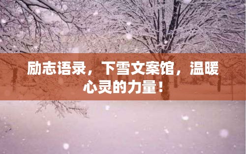 勵志語錄，下雪文案館，溫暖心靈的力量！