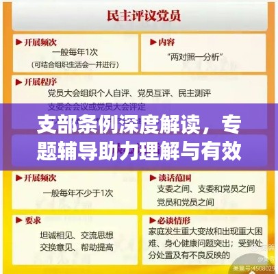 支部條例深度解讀，專題輔導助力理解與有效實施