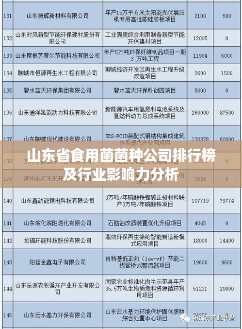 山東省食用菌菌種公司排行榜及行業(yè)影響力分析