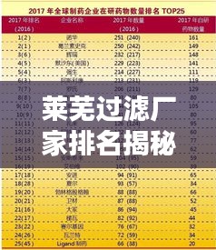 萊蕪過濾廠家排名揭秘，TOP 10榜單全解析